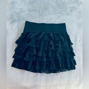 Express Black Ruffled Lace Skirt Size M
